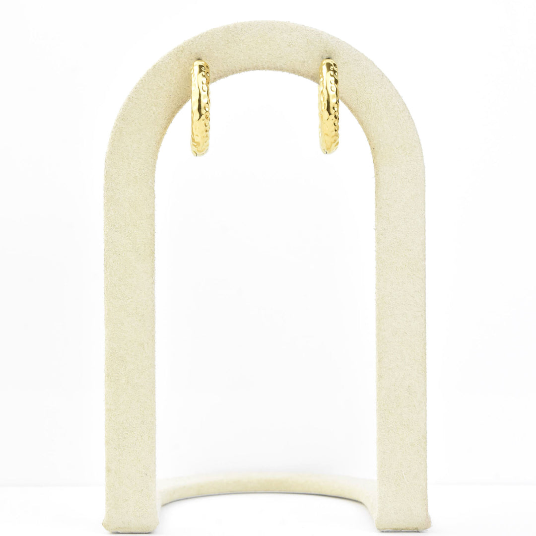 Hammered Chunky Rounded Huggie Hoops