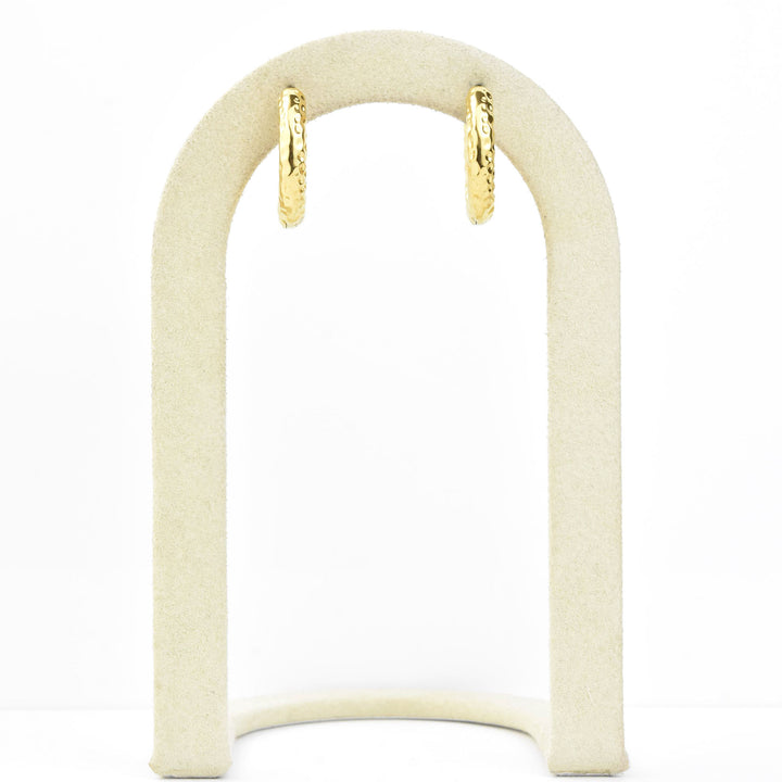 Hammered Chunky Rounded Huggie Hoops