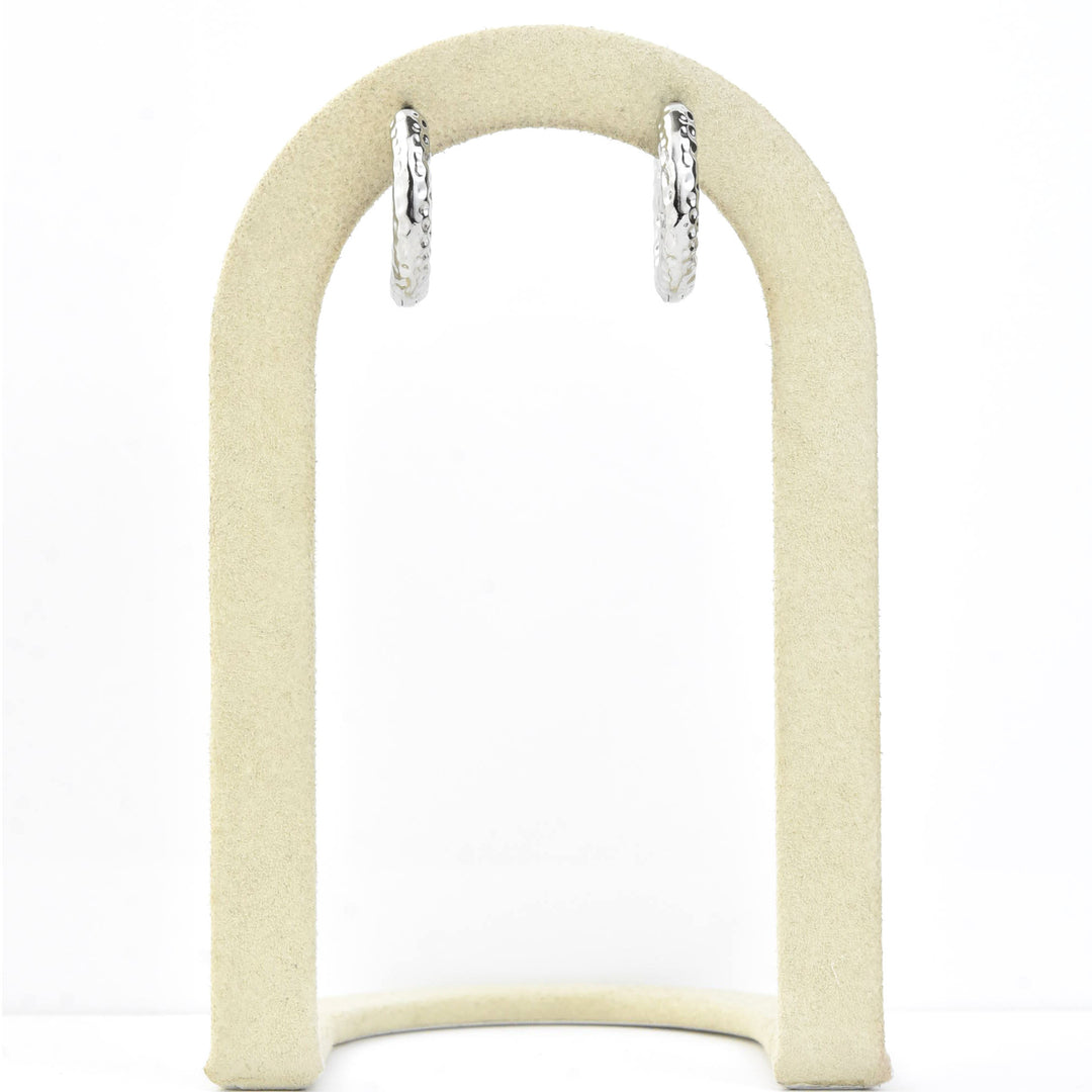 Hammered Chunky Rounded Huggie Hoops