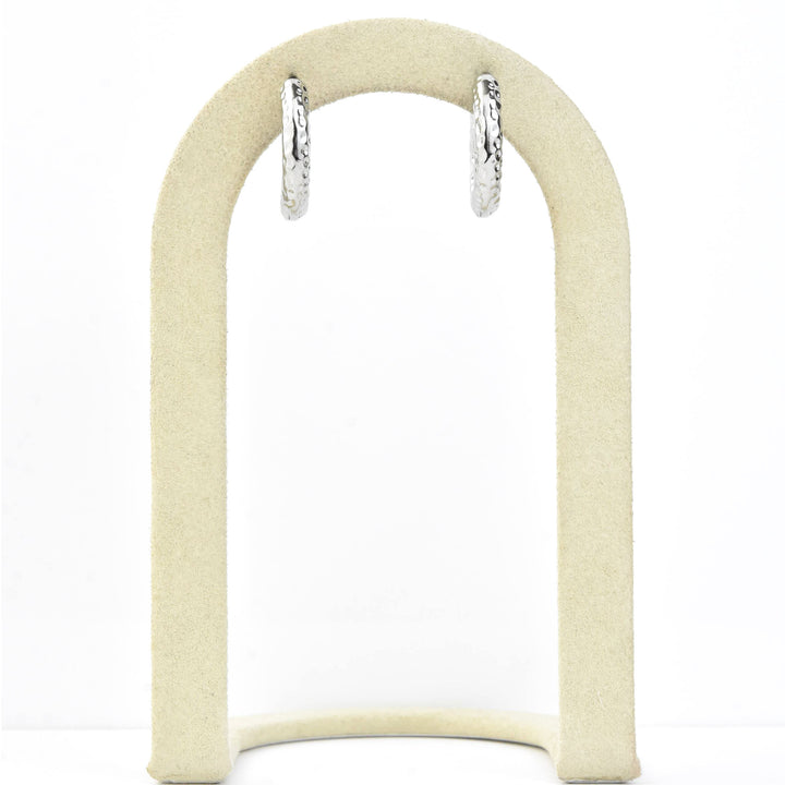 Hammered Chunky Rounded Huggie Hoops