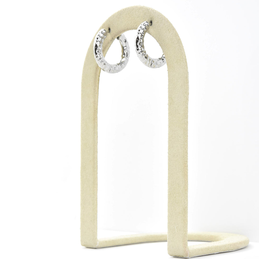 Hammered Chunky Rounded Huggie Hoops