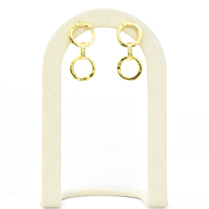 Hammered Double Ring Earrings - Goldmakers Fine Jewelry