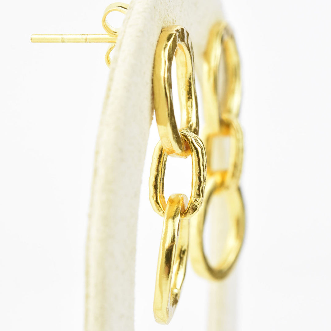Hammered Double Ring Earrings - Goldmakers Fine Jewelry