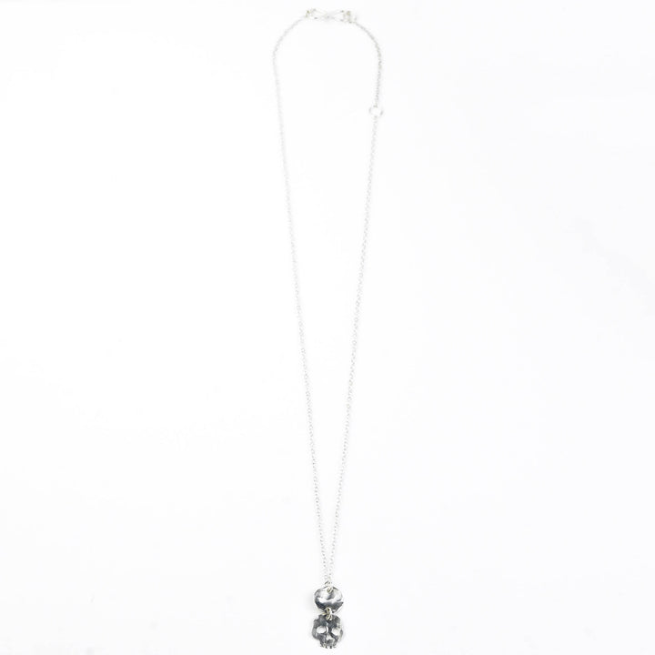 Hammered Skull Drop Necklace