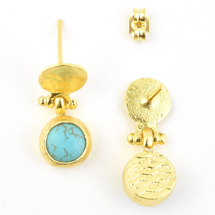 Hammered Turquoise Earrings