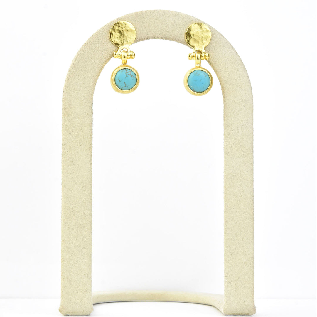 Hammered Turquoise Earrings