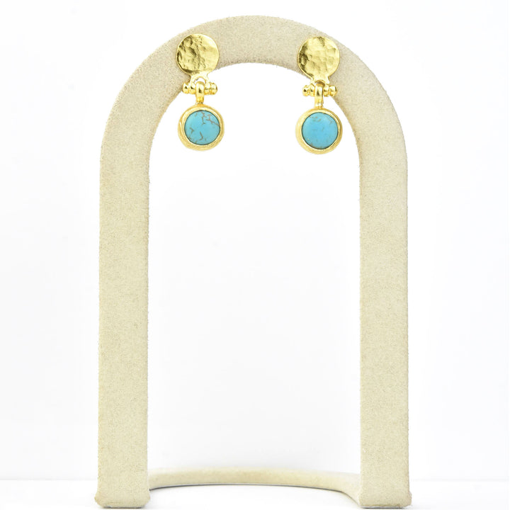 Hammered Turquoise Earrings