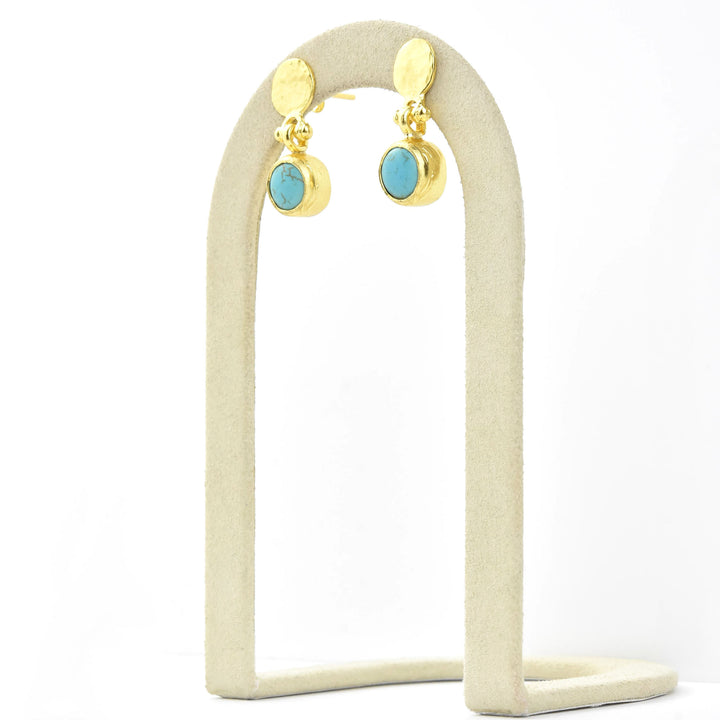 Hammered Turquoise Earrings