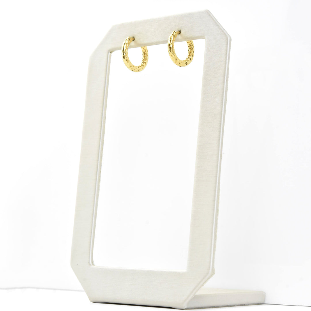 Hammered Rounded Huggie Hoops - Goldmakers Fine Jewelry