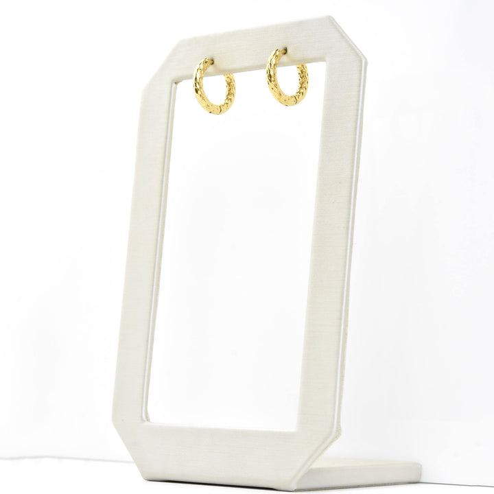 Hammered Rounded Huggie Hoops - Goldmakers Fine Jewelry