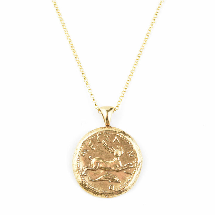 Hare and Dolphin Coin Necklace