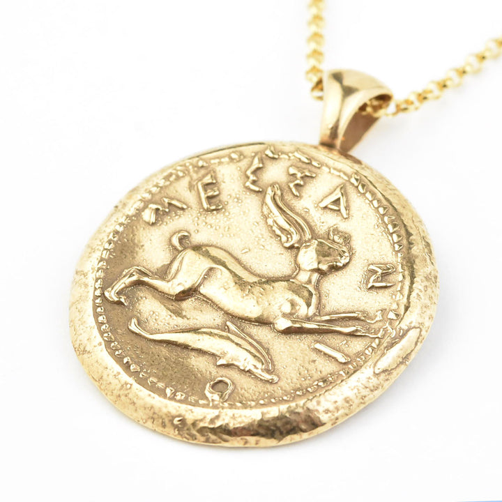 Hare and Dolphin Coin Necklace