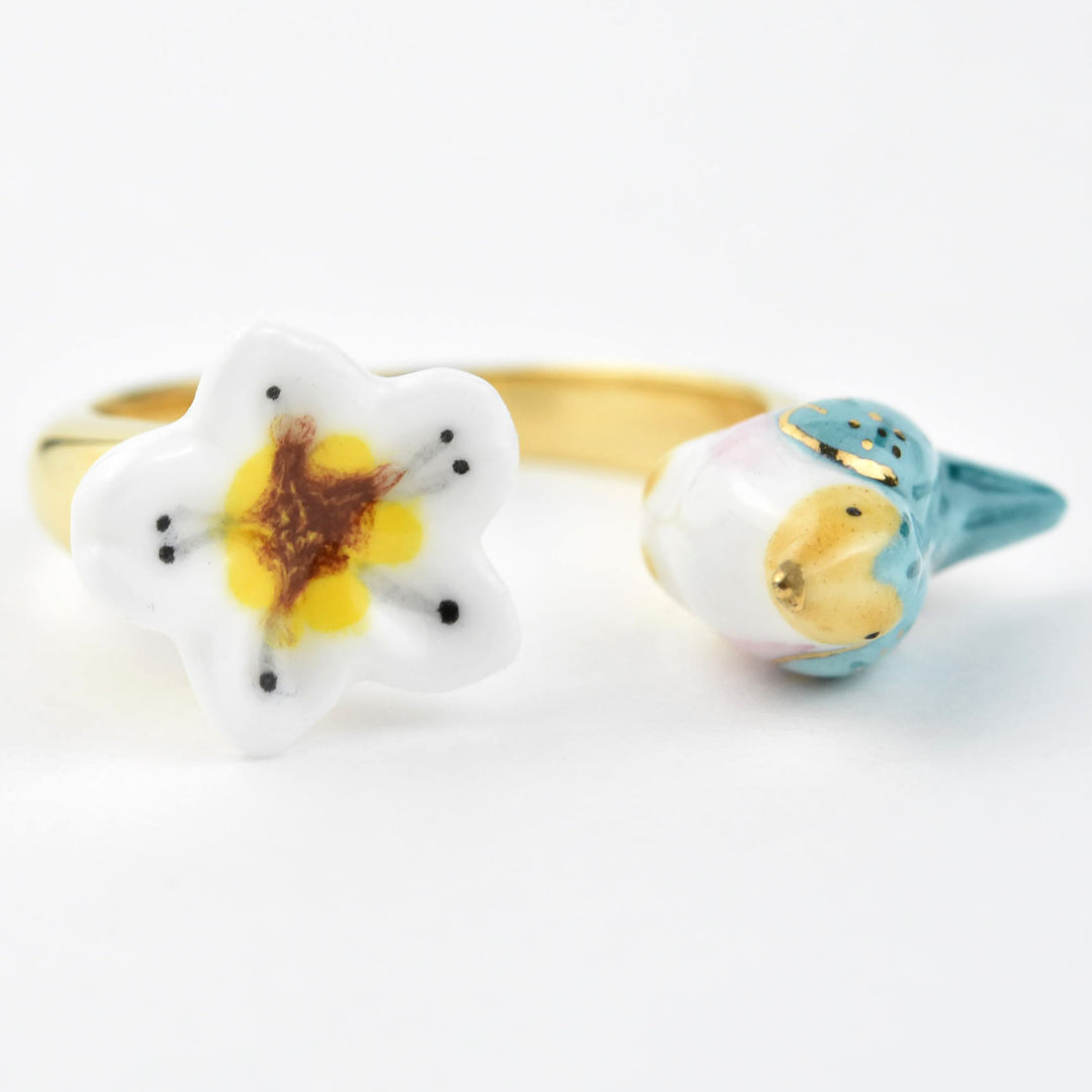 Harvest Time Bird and Flower Ring - Goldmakers Fine Jewelry