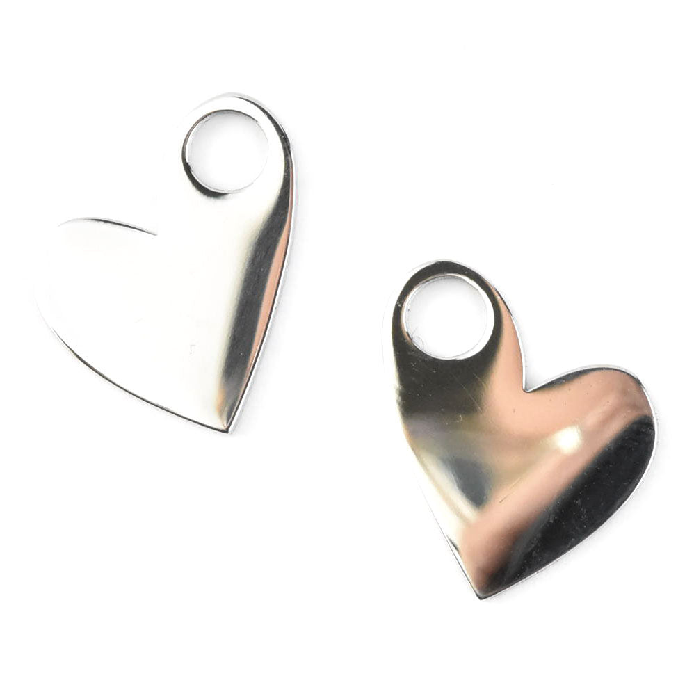 Hanging Heart Huggie Hoop Charms - Goldmakers Fine Jewelry