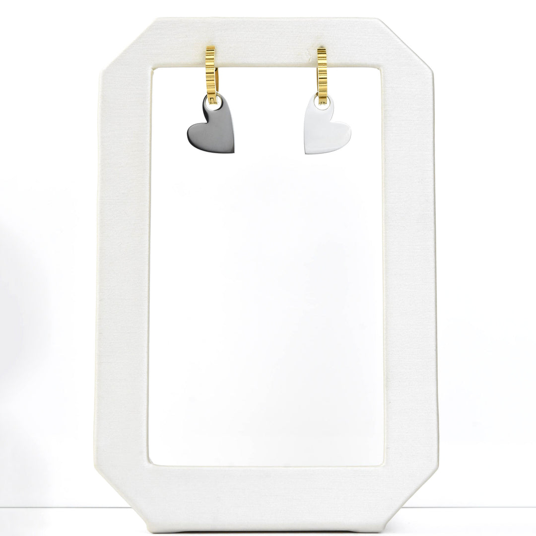 Hanging Heart Huggie Hoop Charms - Goldmakers Fine Jewelry