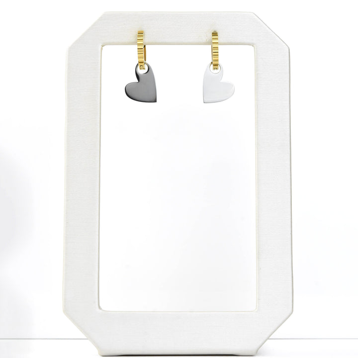 Hanging Heart Huggie Hoop Charms - Goldmakers Fine Jewelry