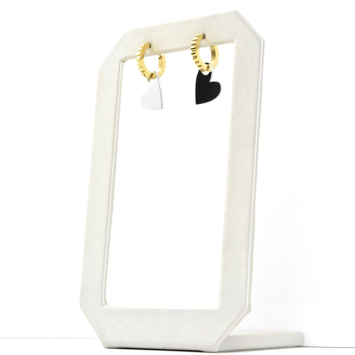 Hanging Heart Huggie Hoop Charms - Goldmakers Fine Jewelry