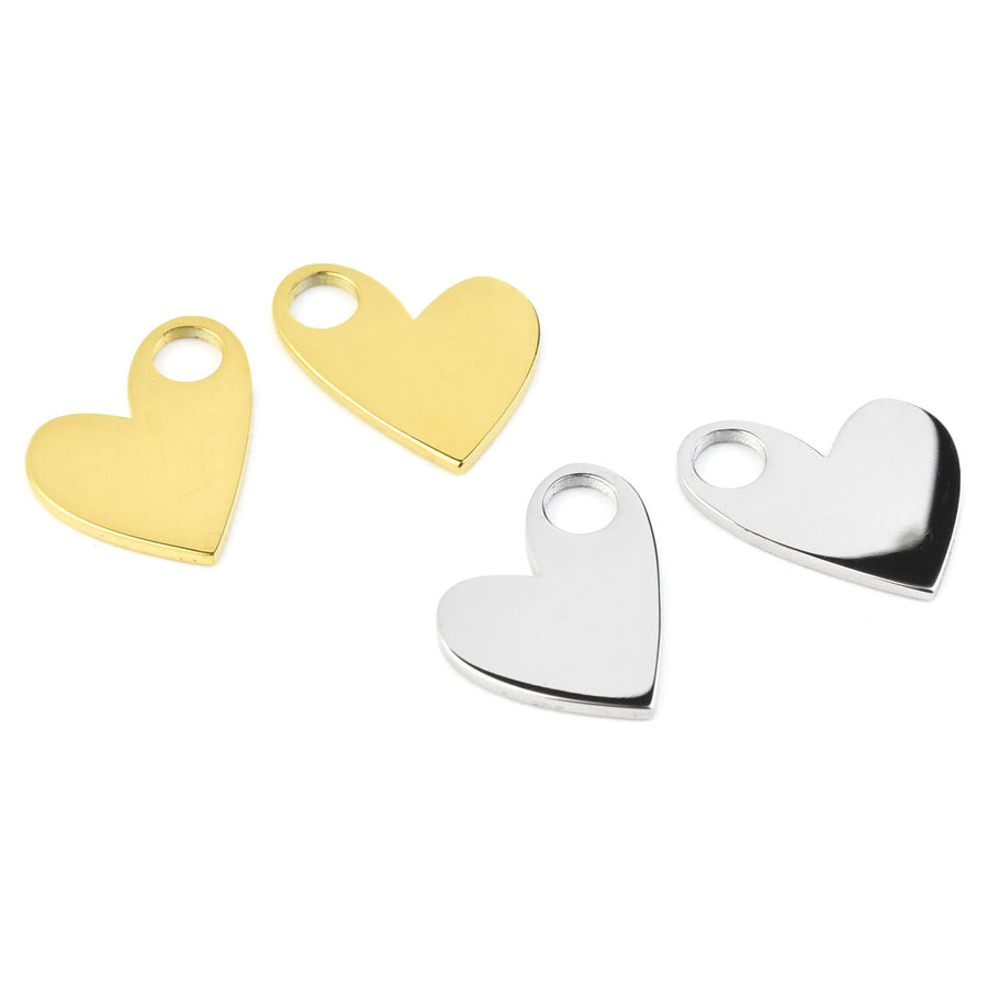 Hanging Heart Huggie Hoop Charms - Goldmakers Fine Jewelry