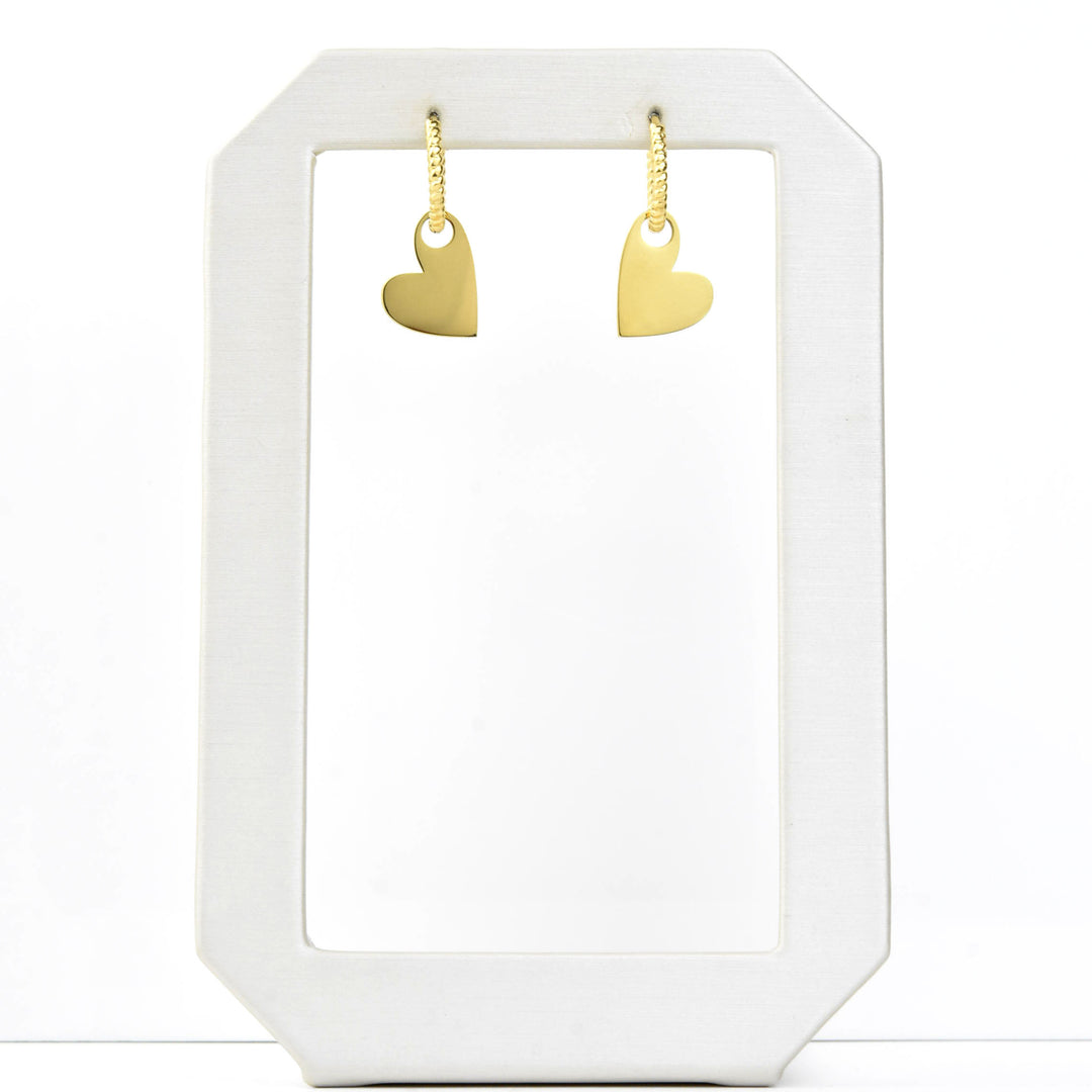 Hanging Heart Huggie Hoop Charms - Goldmakers Fine Jewelry