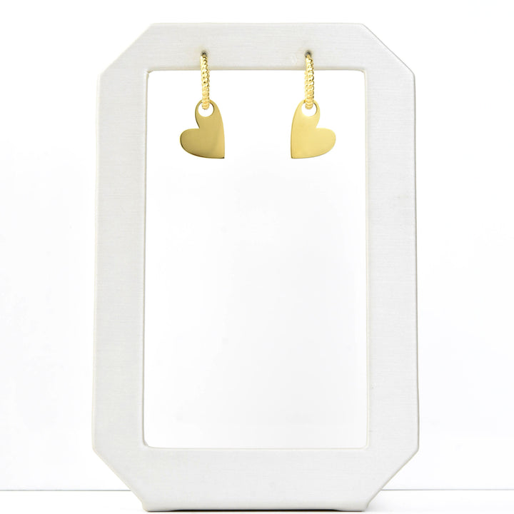 Hanging Heart Huggie Hoop Charms - Goldmakers Fine Jewelry