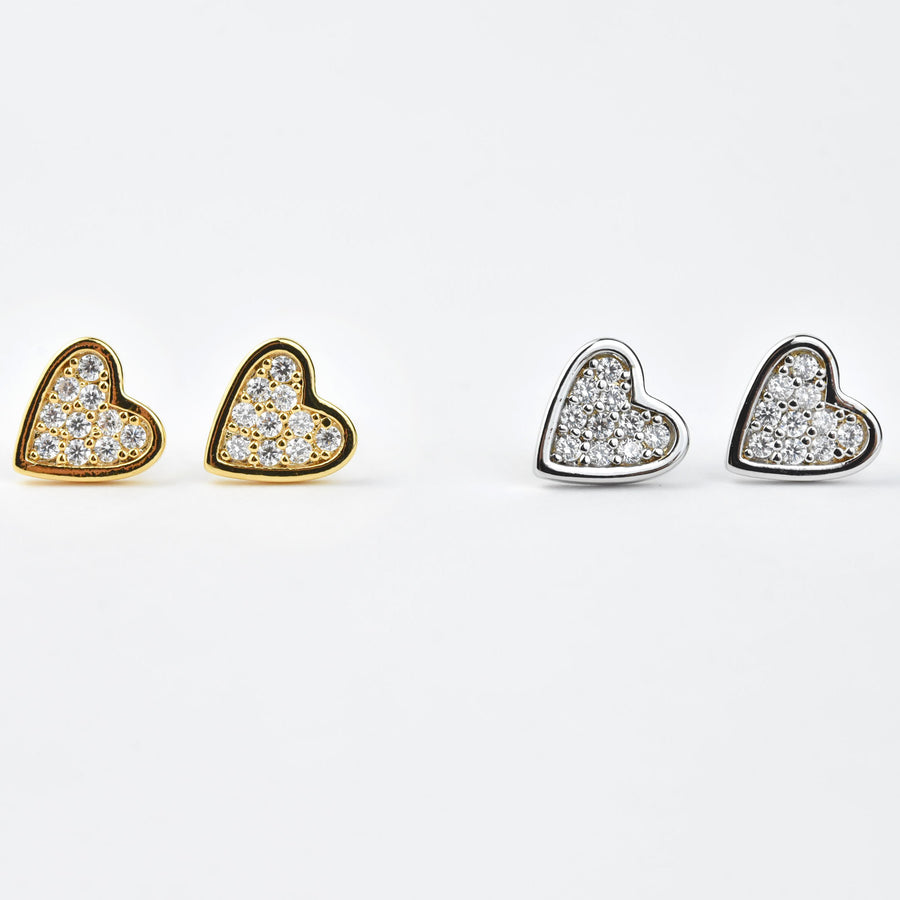 Mi Amore Heart Studs - Goldmakers Fine Jewelry
