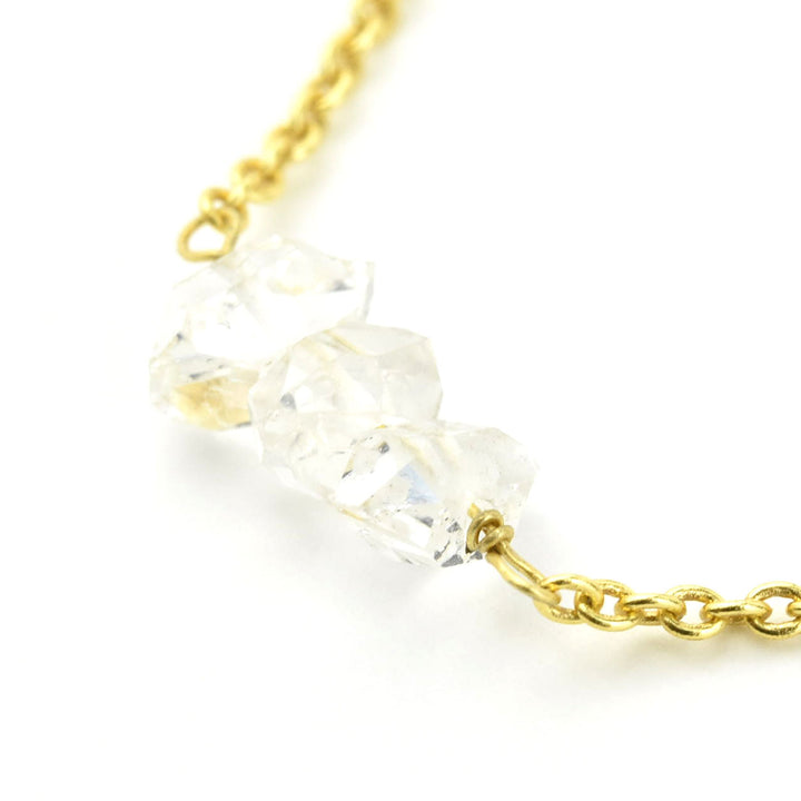 Gold Plated Herkimer Quartz Necklace
