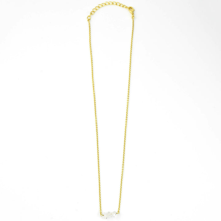 Gold Plated Herkimer Quartz Necklace