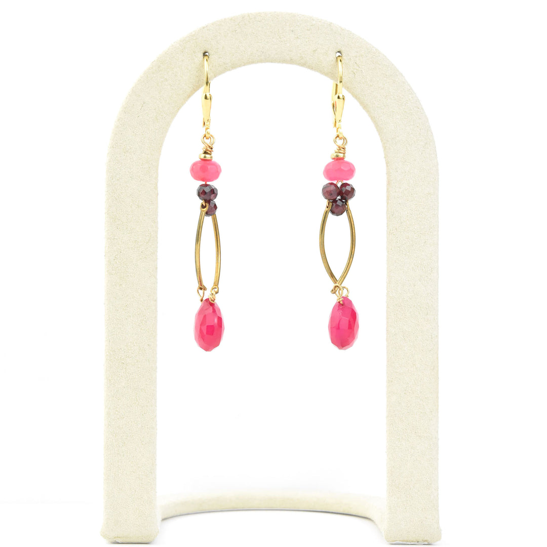 Hot Pink Chalcedony Earrings
