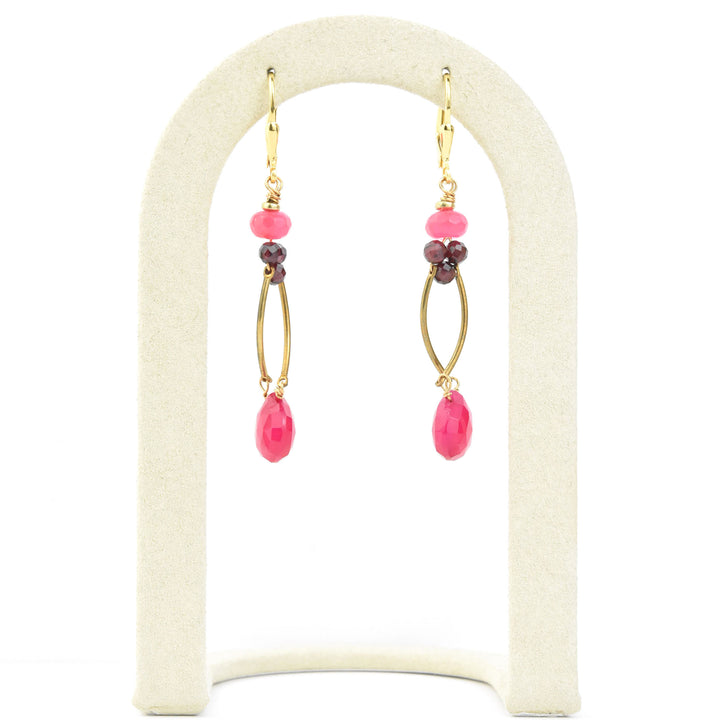 Hot Pink Chalcedony Earrings