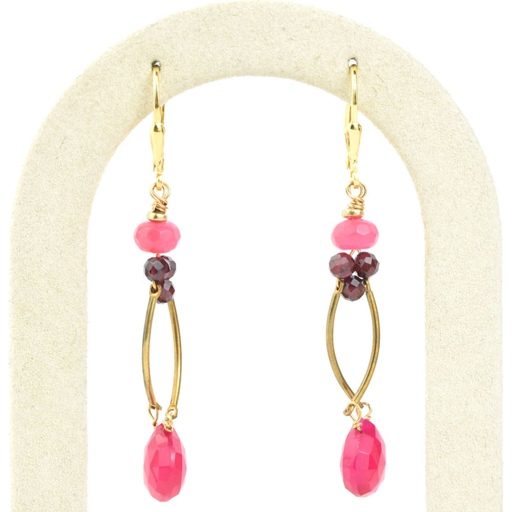 Hot Pink Chalcedony Earrings