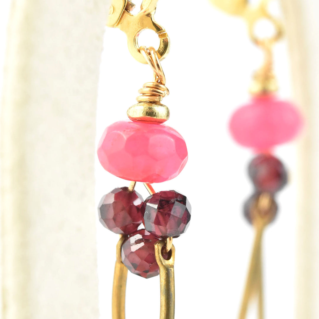 Hot Pink Chalcedony Earrings