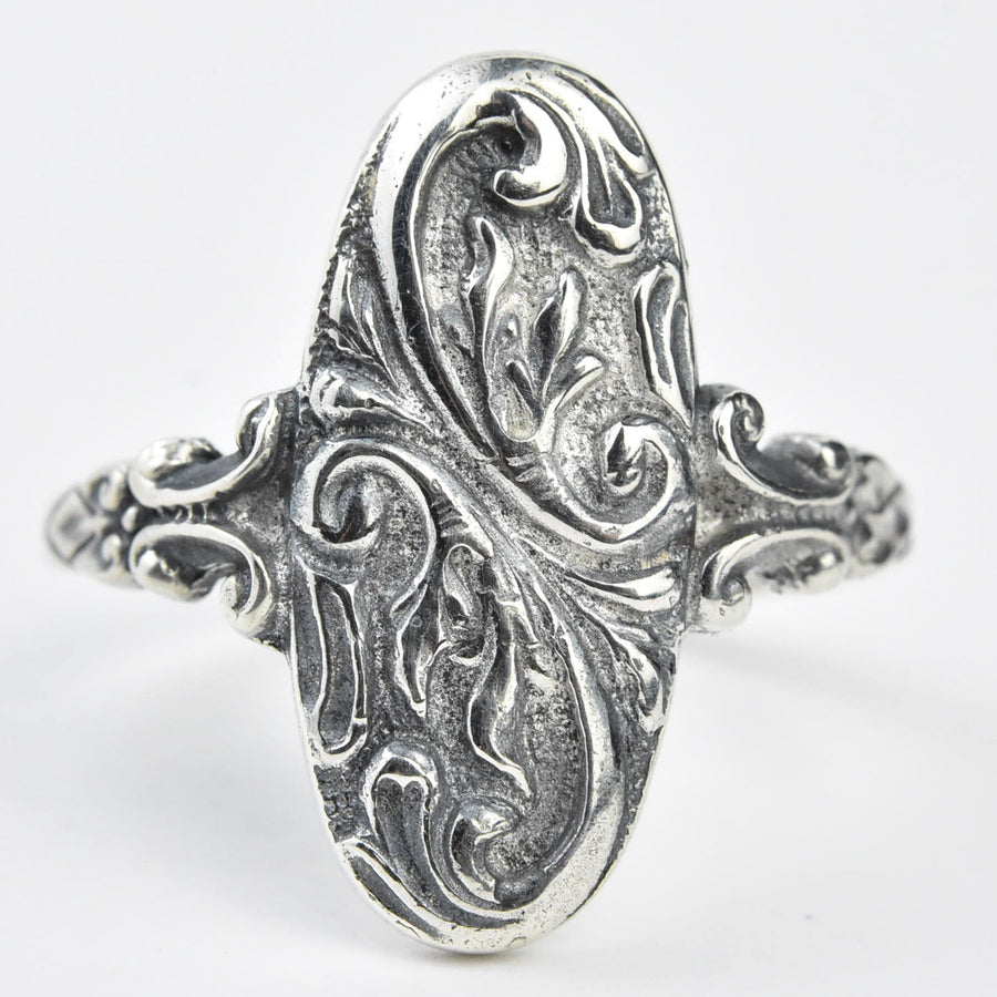 Skinny Oval Intaglio Ring in Silver - Goldmakers Fine Jewelry