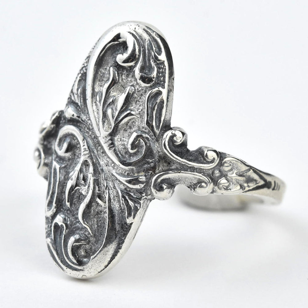 Skinny Oval Intaglio Ring in Silver - Goldmakers Fine Jewelry