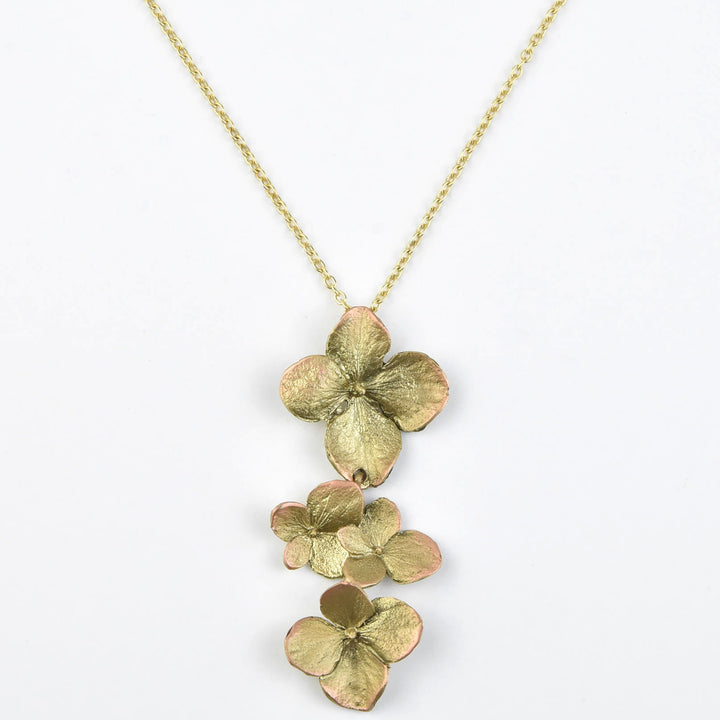 Hydrangea Blossom Pendant Necklace - Goldmakers Fine Jewelry