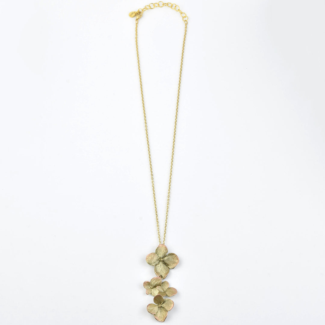 Hydrangea Blossom Pendant Necklace - Goldmakers Fine Jewelry