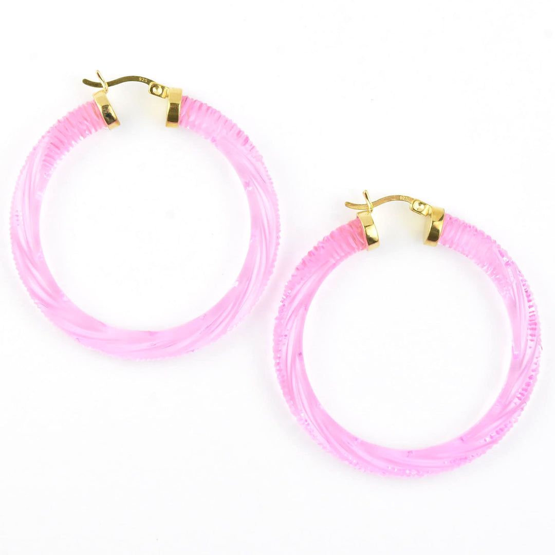 In Style Lucite Hoops - Goldmakers Fine Jewelry