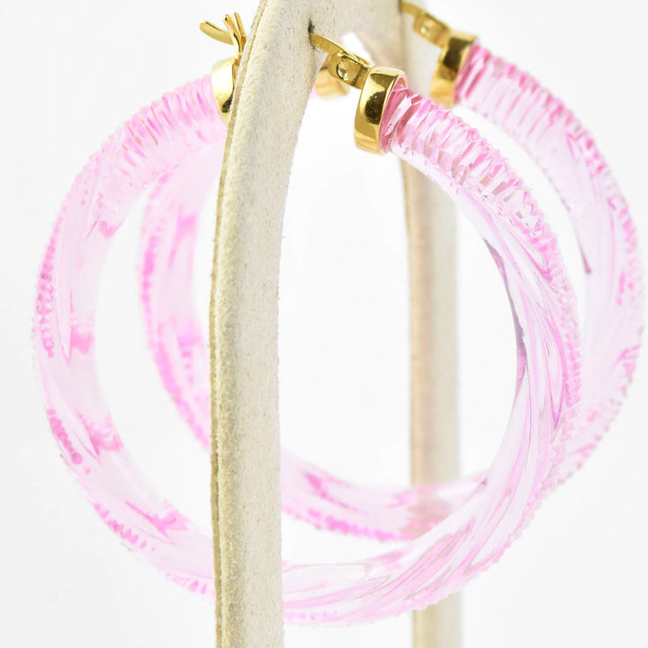 In Style Lucite Hoops - Goldmakers Fine Jewelry