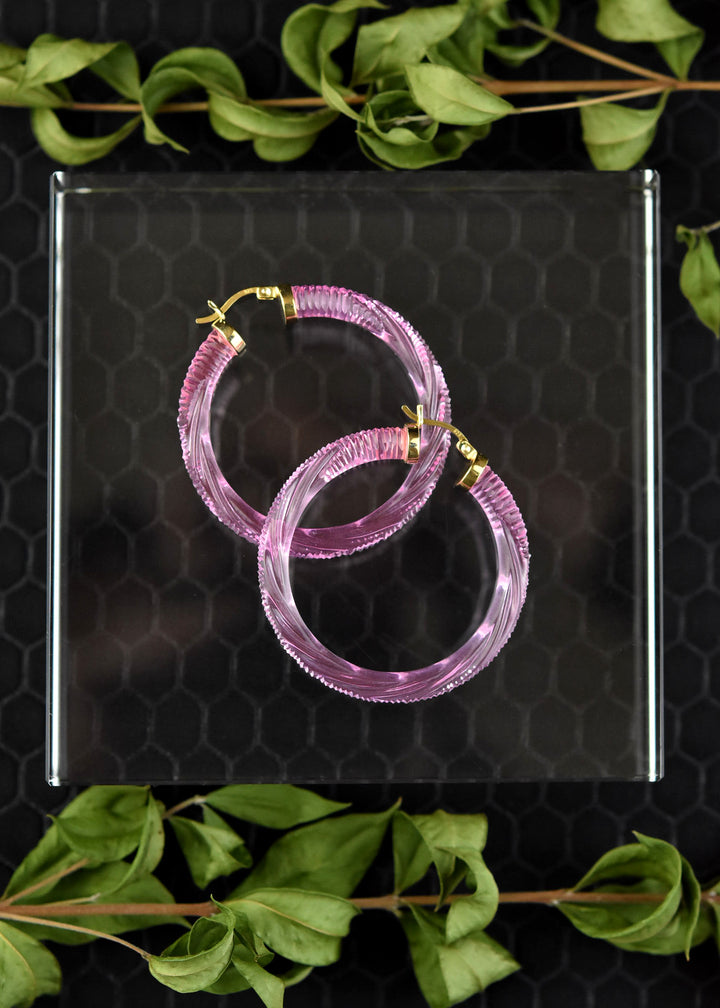 In Style Lucite Hoops - Goldmakers Fine Jewelry