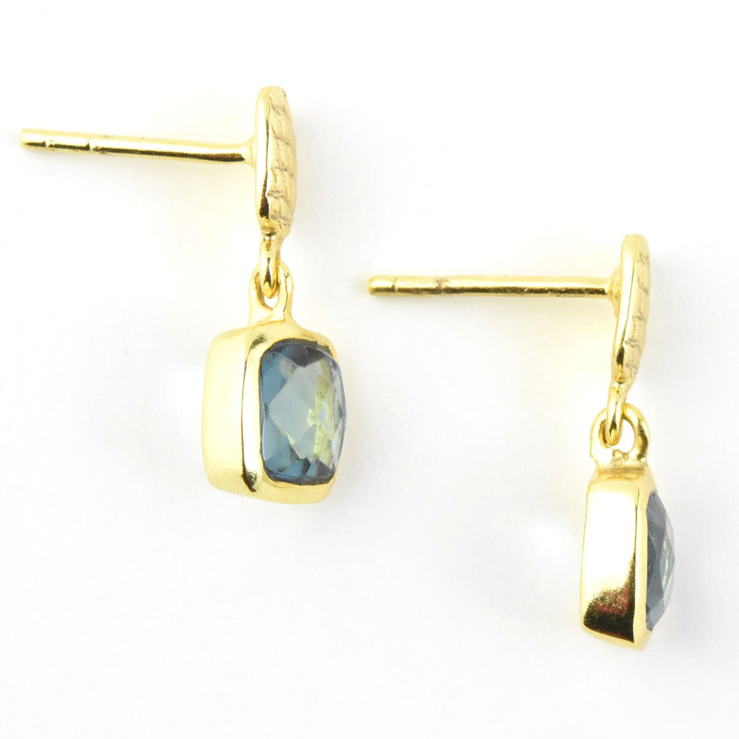 Gold Plated Iolite Dangles - Goldmakers Fine Jewelry