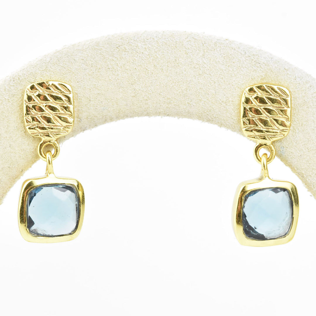 Gold Plated Iolite Dangles - Goldmakers Fine Jewelry