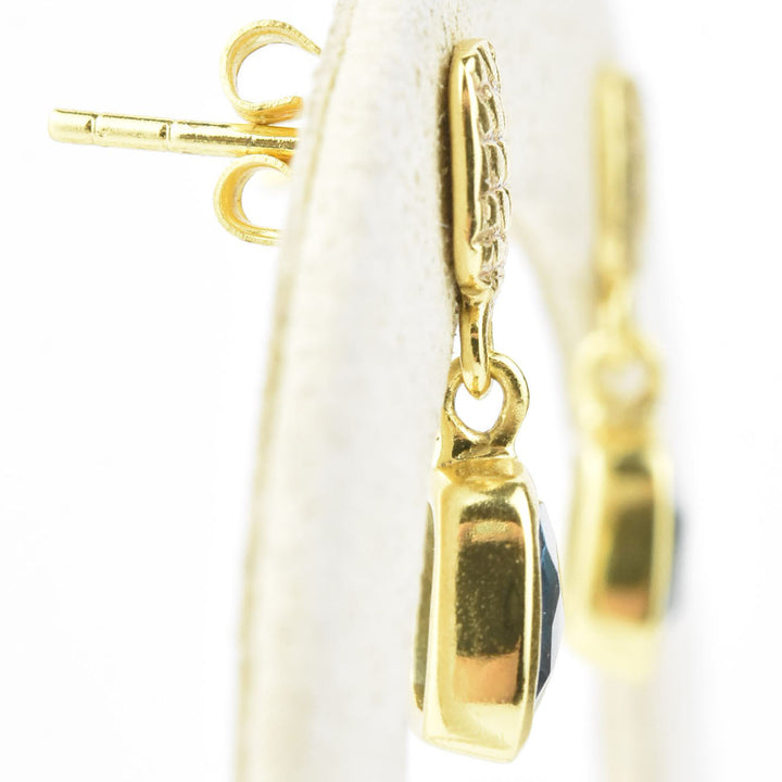 Gold Plated Iolite Dangles - Goldmakers Fine Jewelry