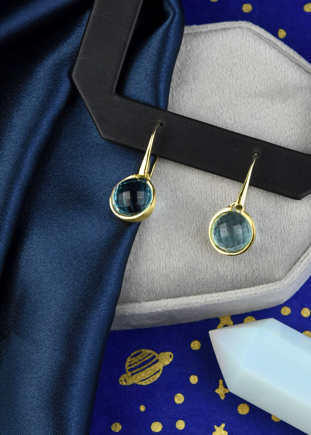 Sky Blue Ipanema Droplet Earrings - Goldmakers Fine Jewelry