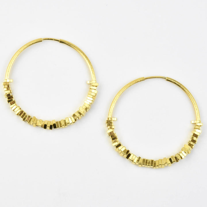 Irati Hoop Earrings in Gold Tone - Goldmakers Fine Jewelry