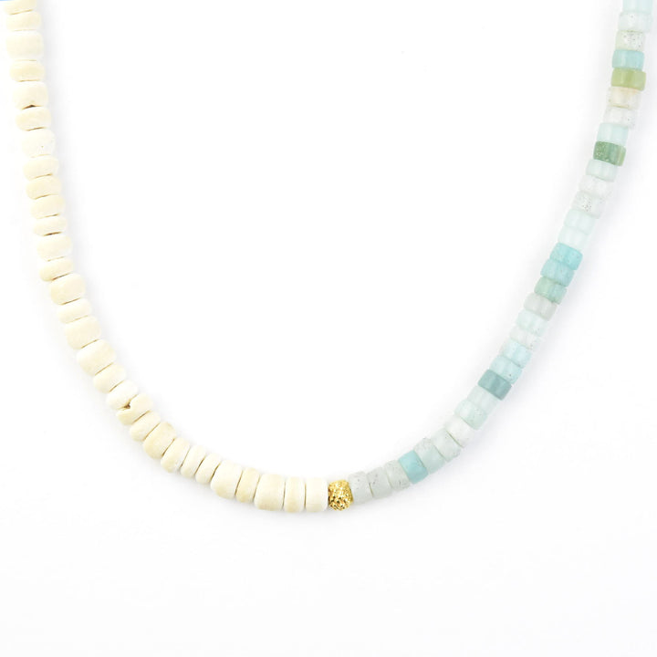 Aquamarine Island Dawn Horizon Necklace - Goldmakers Fine Jewelry