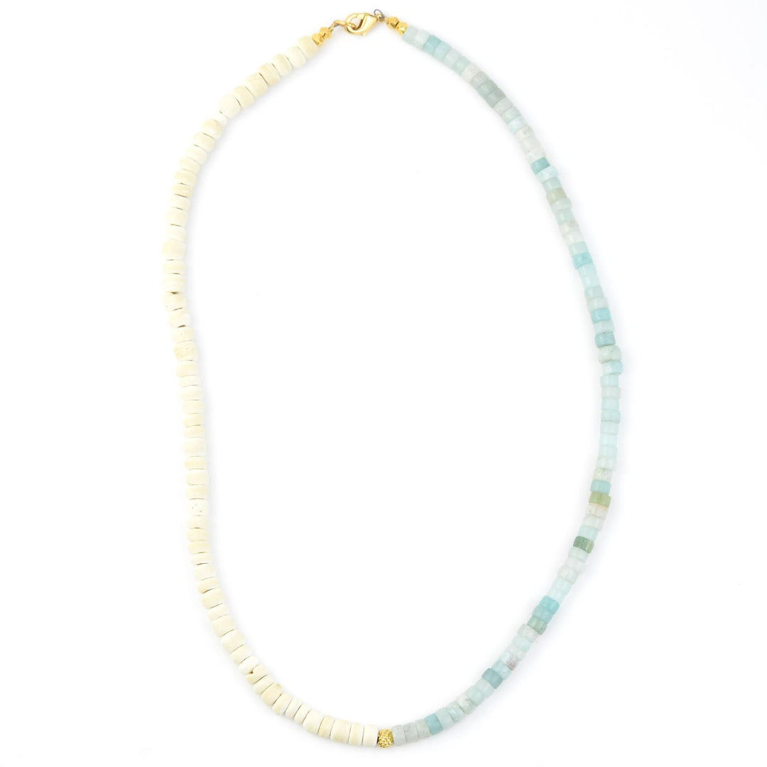 Aquamarine Island Dawn Horizon Necklace - Goldmakers Fine Jewelry