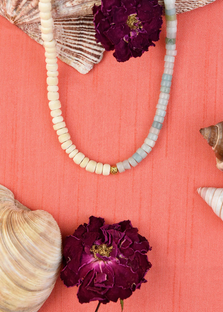 Aquamarine Island Dawn Horizon Necklace - Goldmakers Fine Jewelry