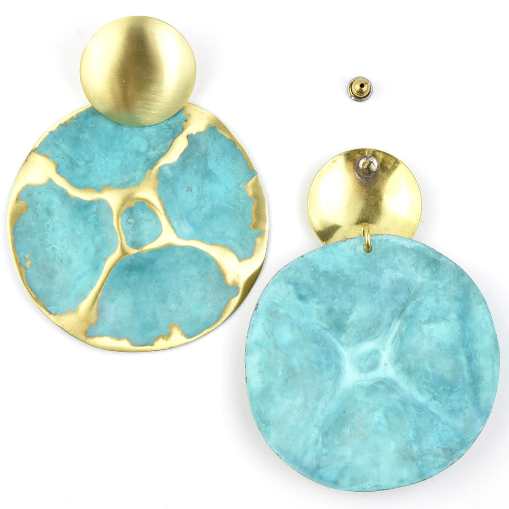 Island LG Earrings in Turquoise - Goldmakers Fine Jewelry