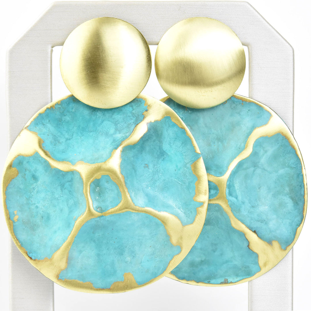 Island LG Earrings in Turquoise - Goldmakers Fine Jewelry