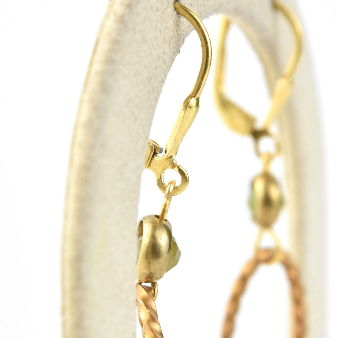 Twisty Oval Drops w/ Jade Beads