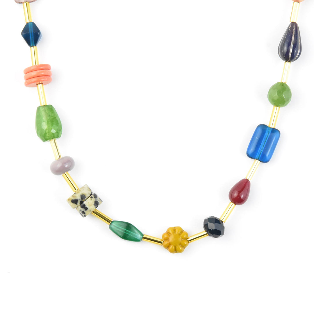 Jewel Toned Beaded Necklace